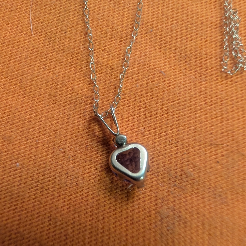 10k Gold With Purple Stone GF Necklace with Amethyst Charm - Picture 2 of 3